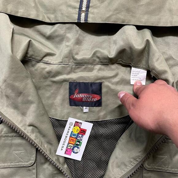 Vintage 1990s Johnny Blaze Anorak Trench Coat Full Zip Jacket Mens 2XL - Picture 5 of 5